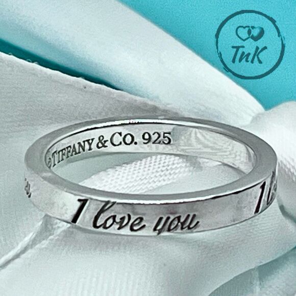 Tiffany & Co. Retired Notes "I Love You" Ring - Sterling Silver - 4.75 - Picture 3 of 15